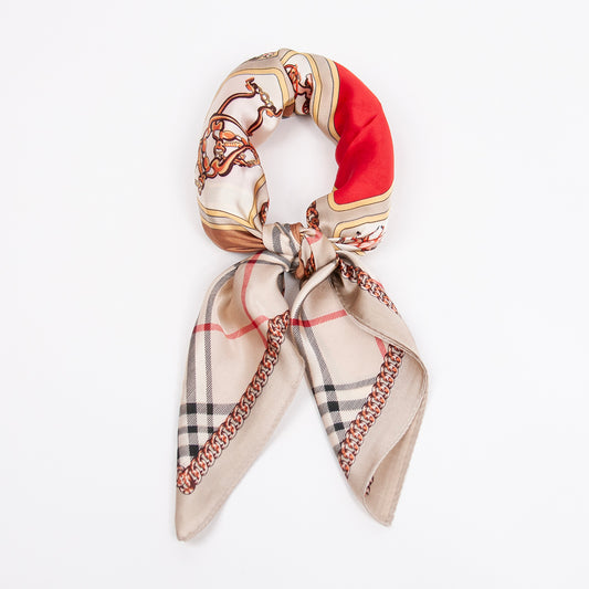 888005  Skjerf, Lite skjerf Burberry print -beige