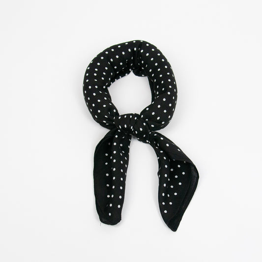 888401  Skjerf, Lite skjerf vevet kvalitet prikket print - svart