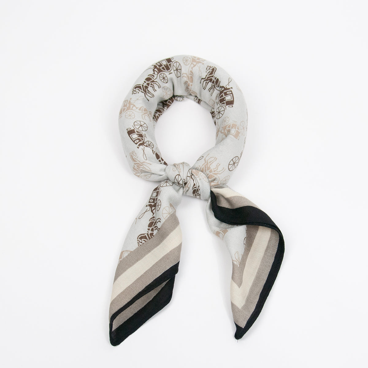 888501  Skjerf, Lite skjerf vevet kvalitet Hest print - svart