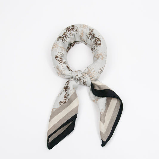 888501  Skjerf, Lite skjerf vevet kvalitet Hest print - svart