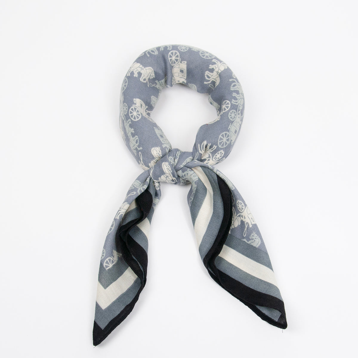 888546  Skjerf, Lite skjerf vevet kvalitet Hest print - blå