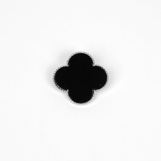 889501 Broche, Blomst - svart med gull