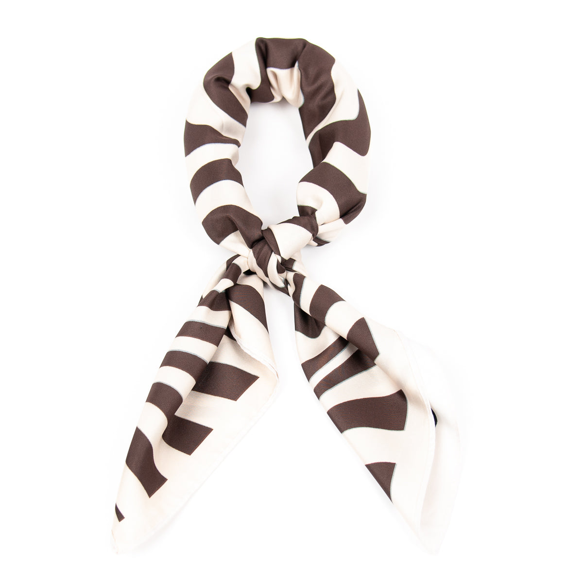 891201  Skjerf, Lite skjerf tosidig print - svart/brun