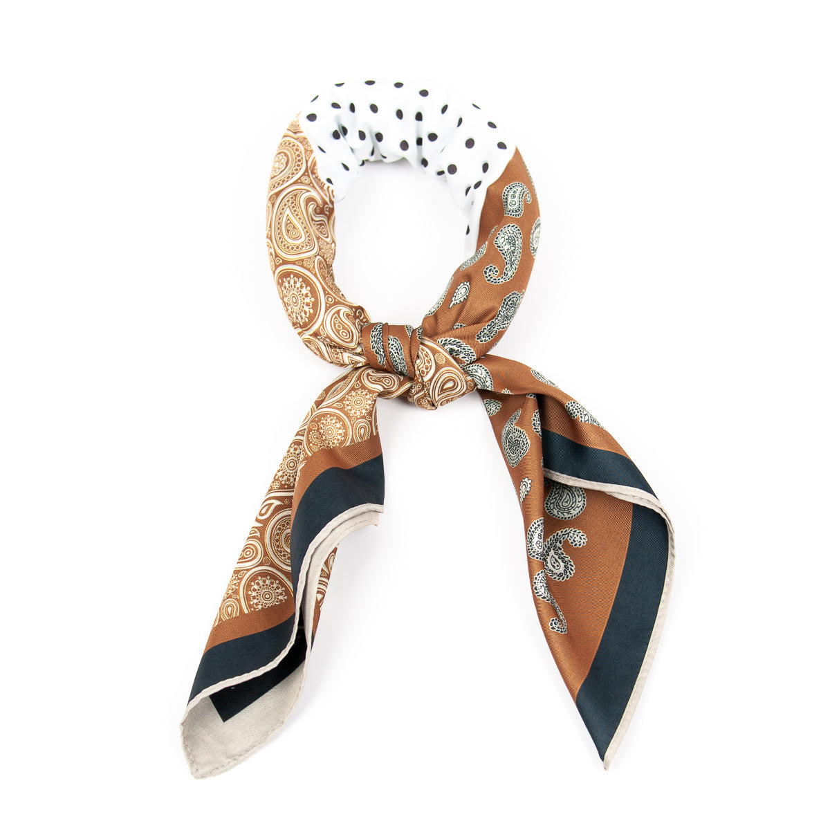 891305  Skjerf, Lite skjerf tosidig print paisley print - beige