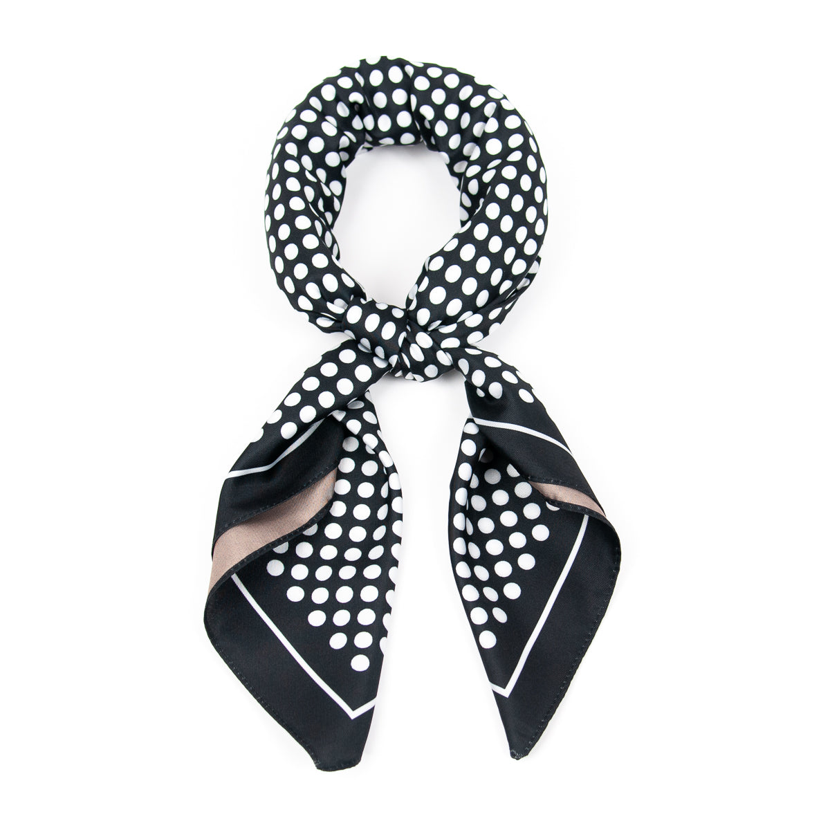 891601  Skjerf, Lite skjerf tosidig prikkete print - svart