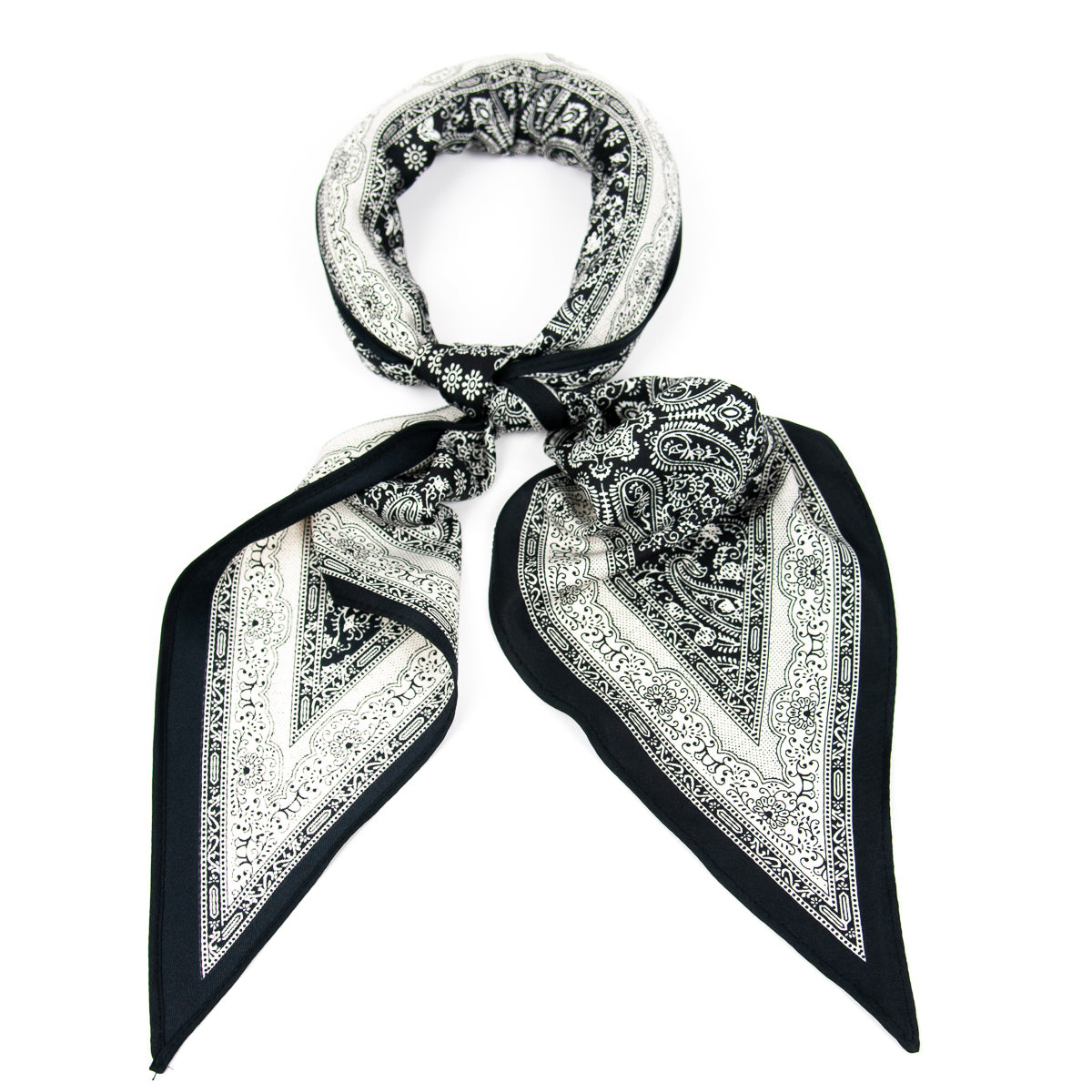 892101  Skjerf, Lite tynt trekantet skjerf svart/hvit - svart