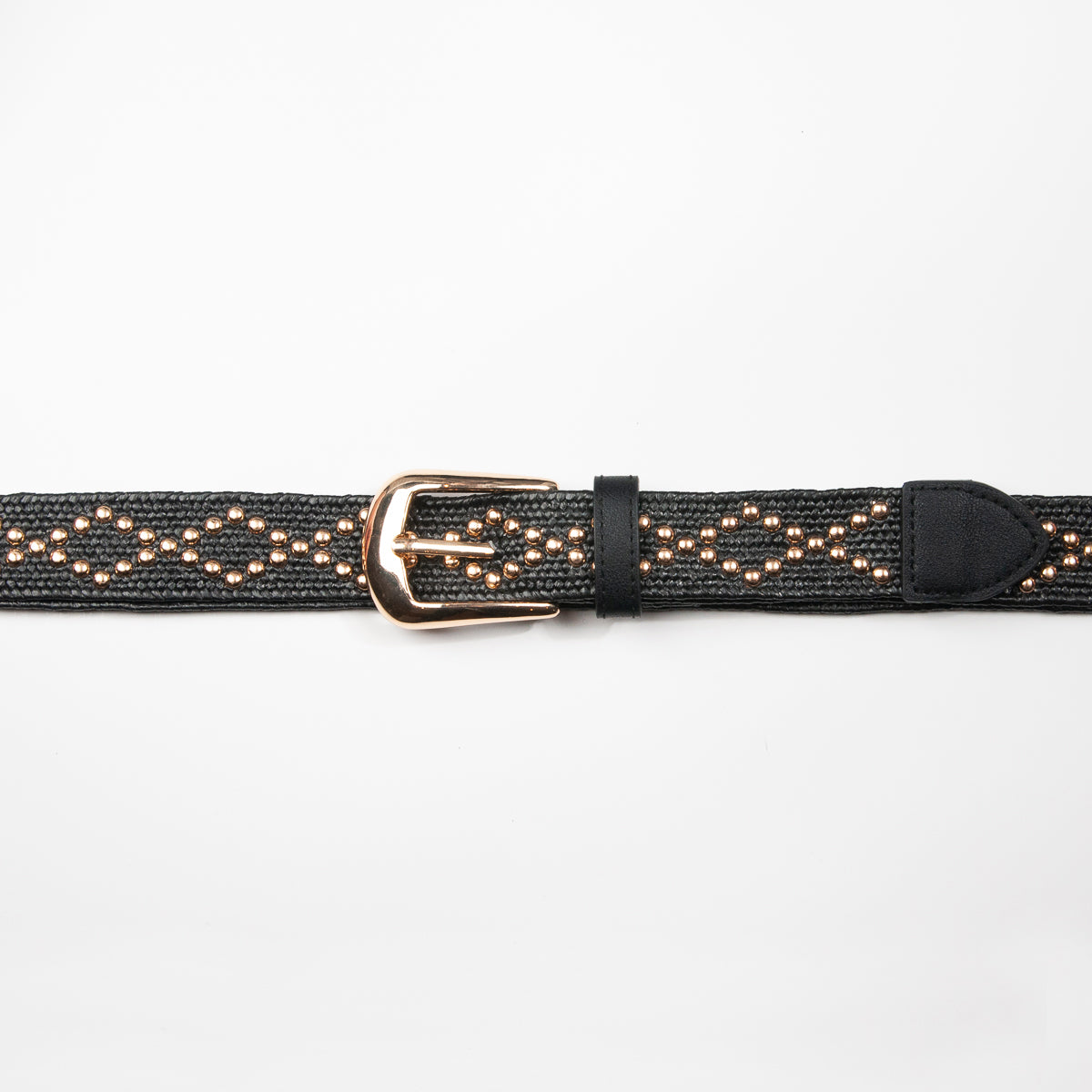 892801 Belte (6 stk) Elastisk belte med nagler  - svart