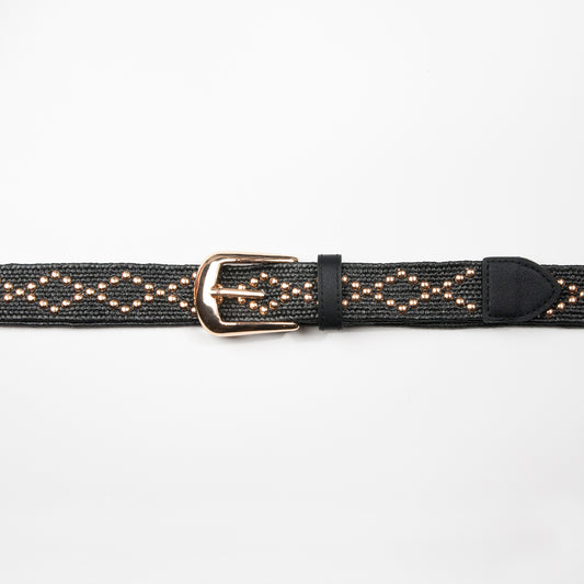 892801 Belte (6 stk) Elastisk belte med nagler  - svart