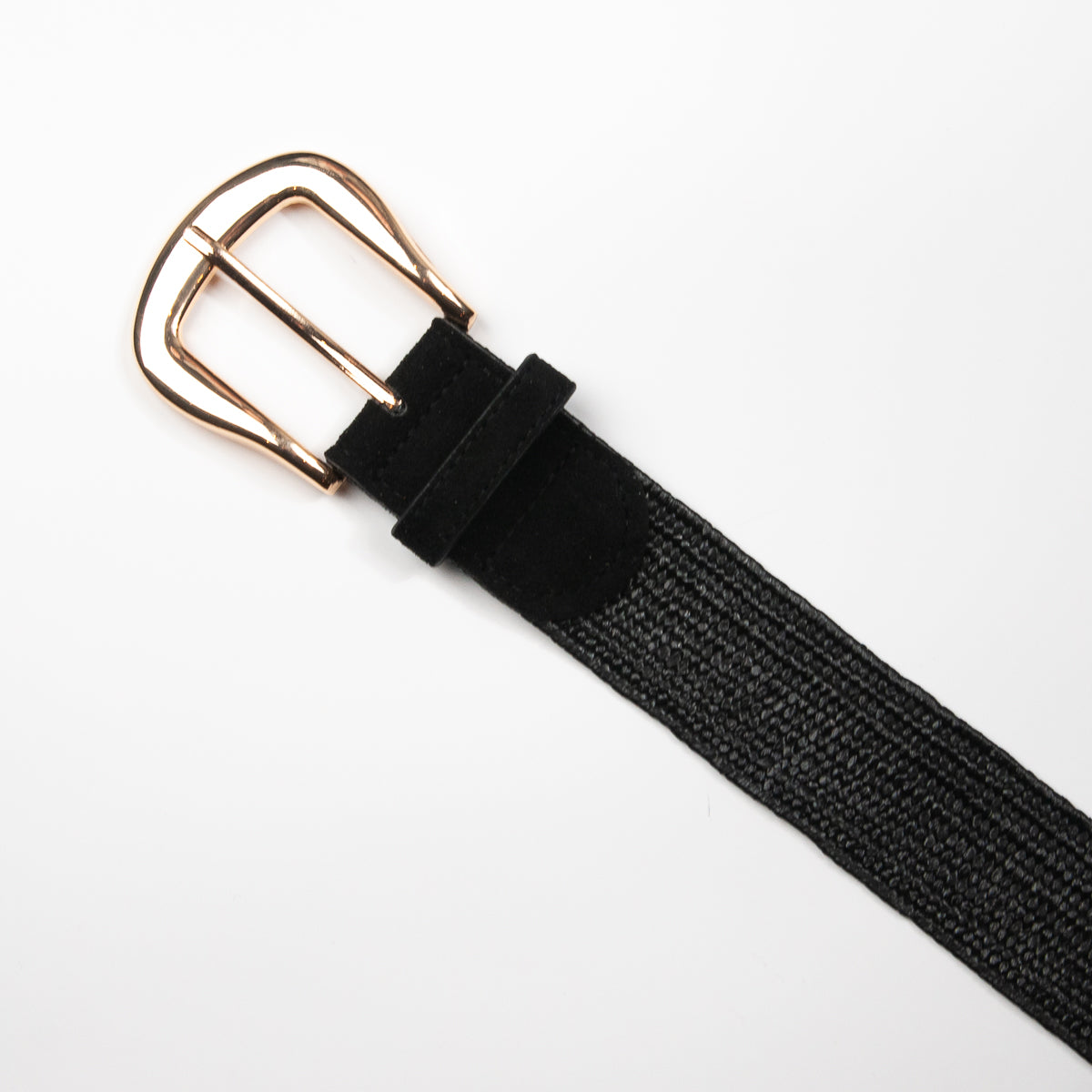 892901 Belte (6 stk) Elastisk belte med Cowboy spenne  - svart