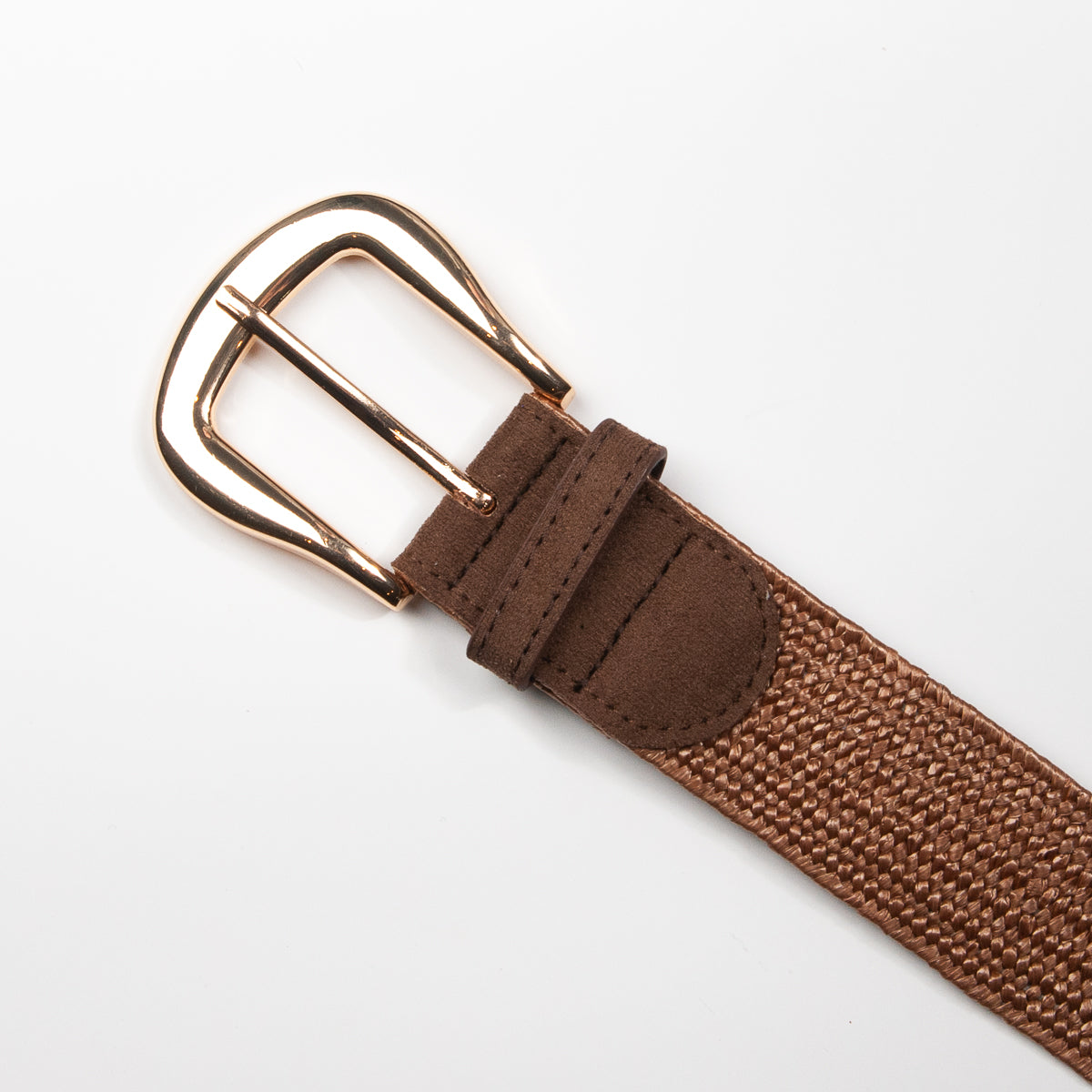 892911 Belte (6 stk) Elastisk belte med Cowboy spenne  - brun