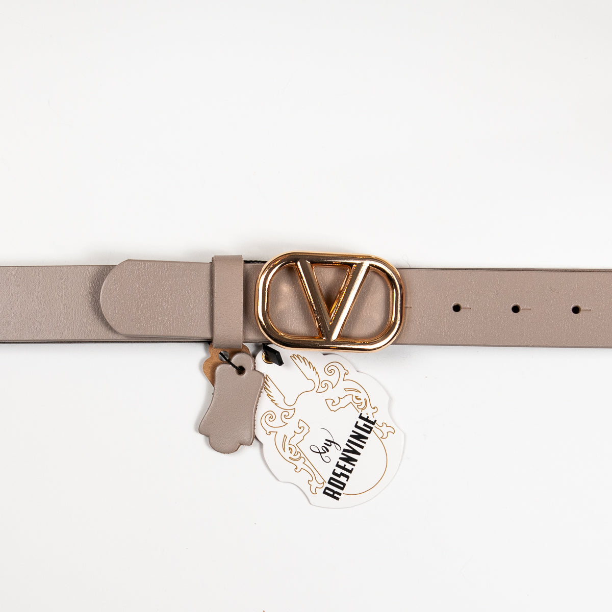 893205 Belte (6 stk) Skinnbelte med V-spenne - beige