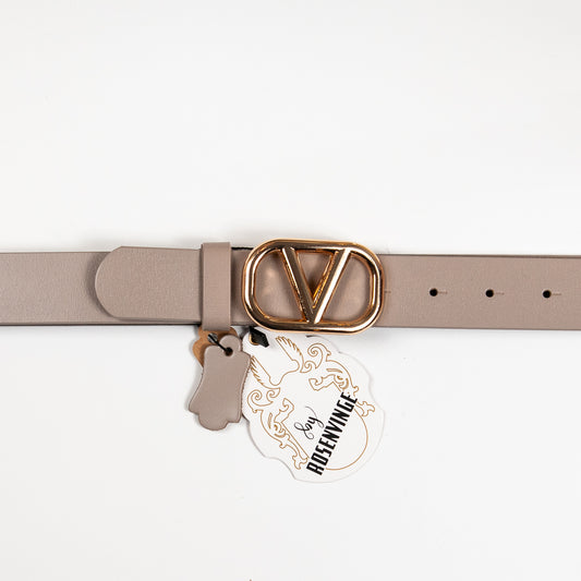 893205 Belte (6 stk) Skinnbelte med V-spenne - beige
