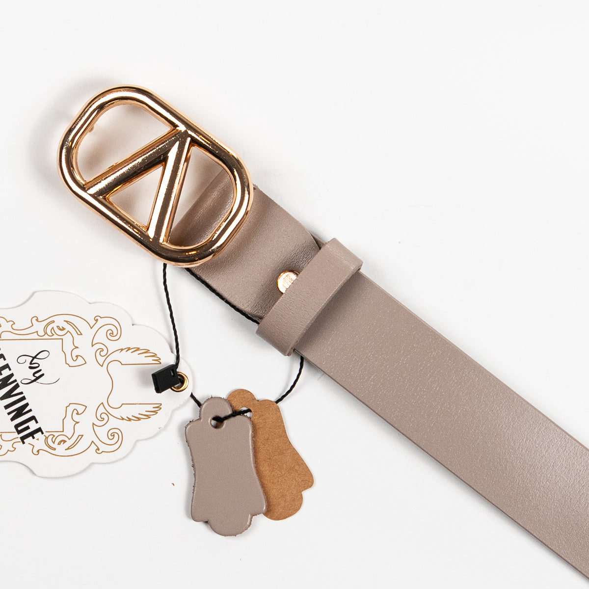 893205 Belte (6 stk) Skinnbelte med V-spenne - beige