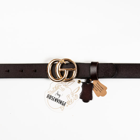 893311 Belte (6 stk) Skinnbelte med GC-spenne - brun