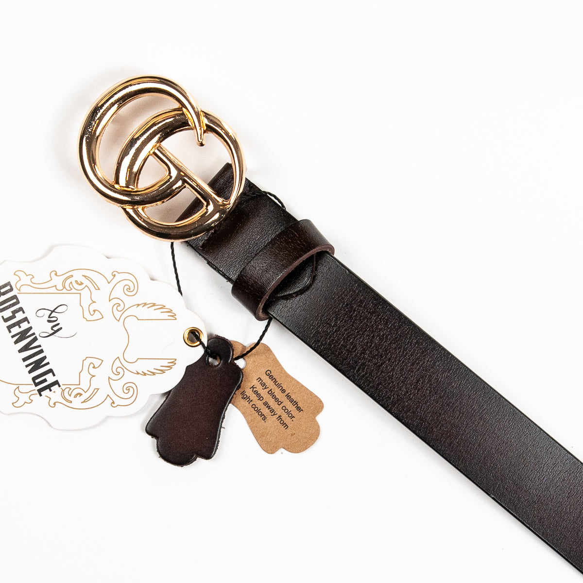 893311 Belte (6 stk) Skinnbelte med GC-spenne - brun