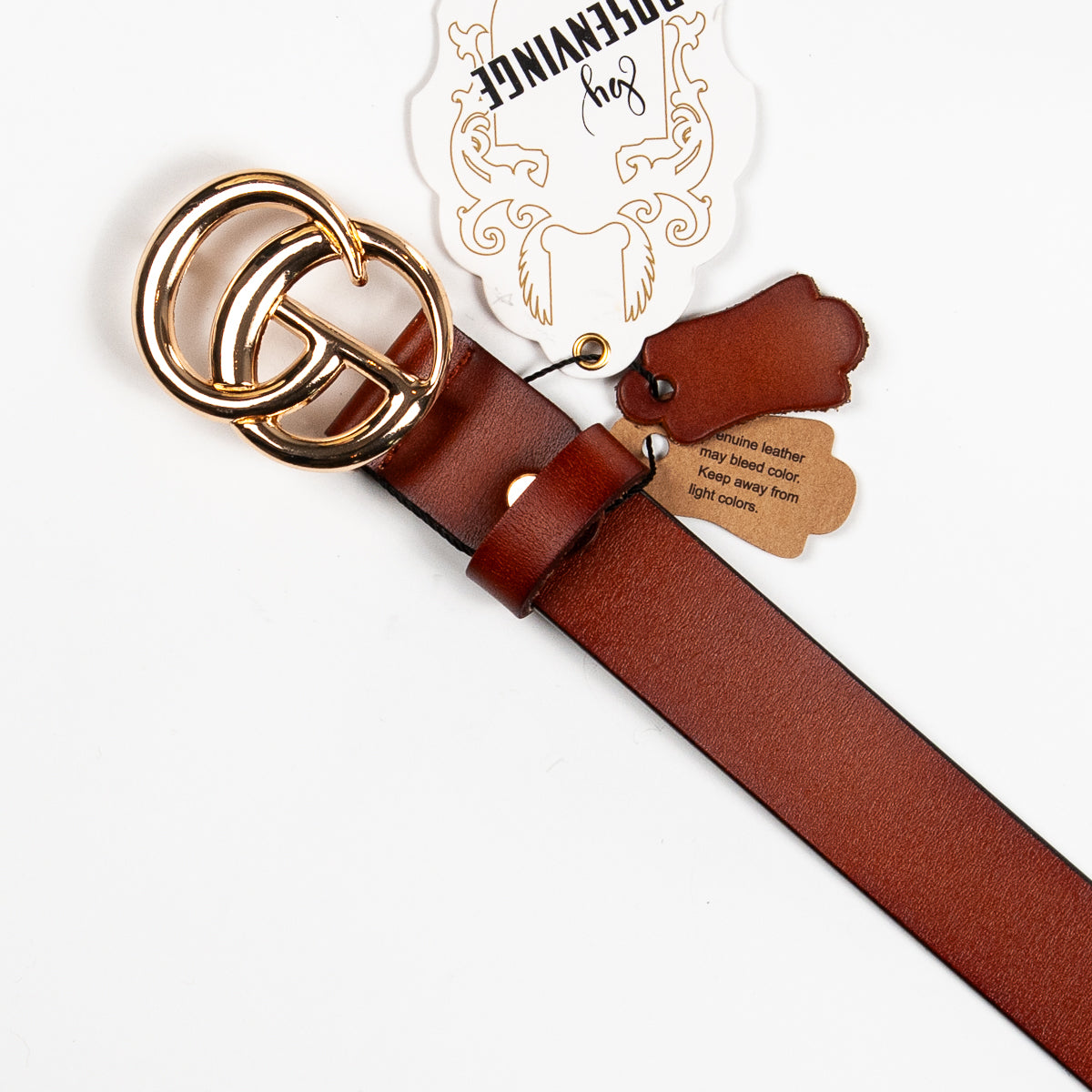 893315 Belte (6 stk) Skinnbelte med GC-spenne - cognac
