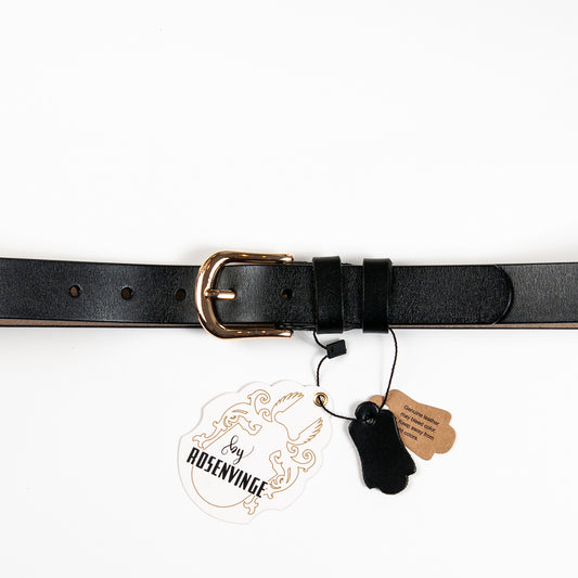 893501 Belte (6 stk) Skinnbelte med oval spenne - svart
