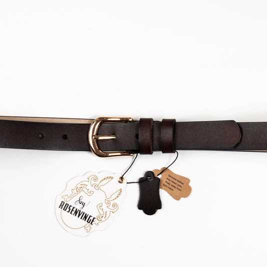 893511 Belte (6 stk) Skinnbelte med oval spenne - brun