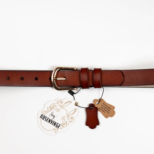 893515 Belte (6 stk) Skinnbelte med oval spenne - cognac
