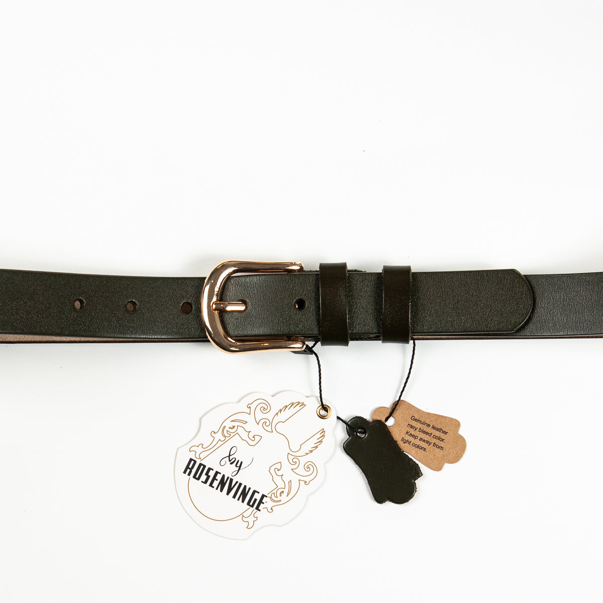 893550 Belte (6 stk) Skinnbelte med oval spenne - olivengrønn