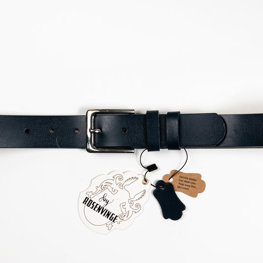893641 Belte (6 stk) Skinnbelte med firkantet spenne - marine
