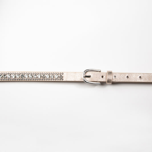 893762 Belte (6 stk) Smalt belte med nagler og strass stener - gull