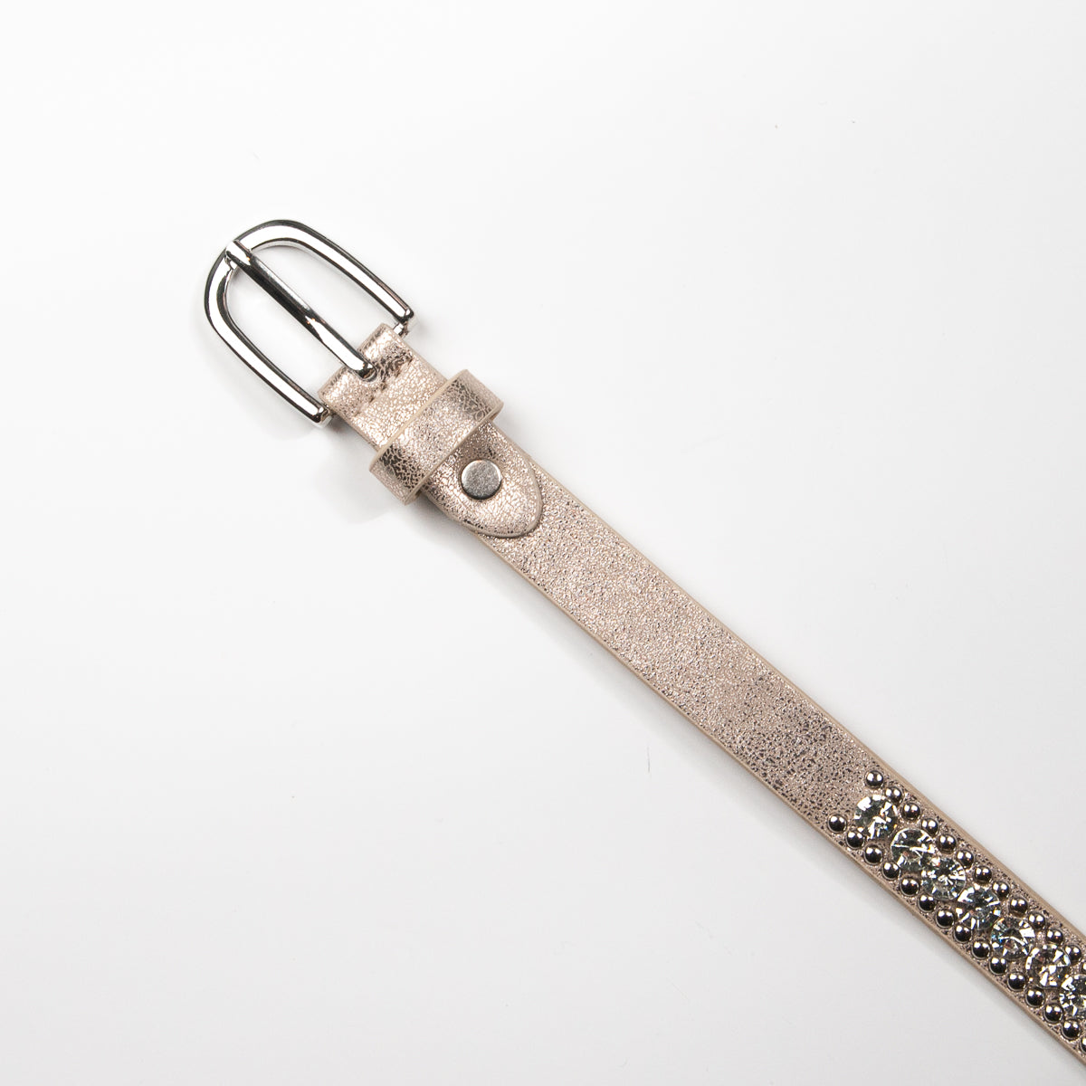 893762 Belte (6 stk) Smalt belte med nagler og strass stener - gull