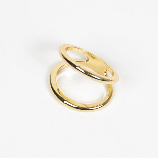 894062 Skjerf , Skjerf ring dobbel loop - gull