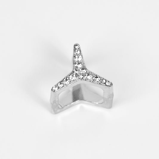 894486 Skjerf , Skjerf ring Y med strass - sølv