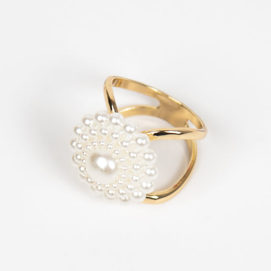 894562 Skjerf , Skjerf ring perleblomst  - gull