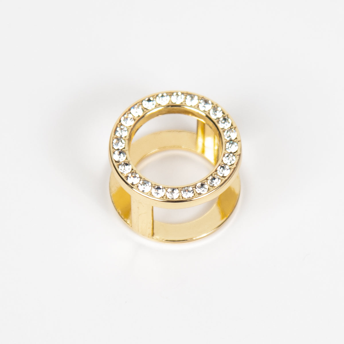 895062 Skjerf , Skjerf ring dobbel med strass stener - gull