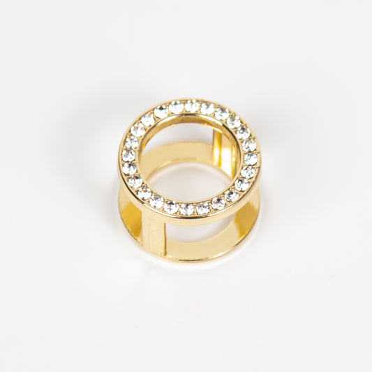 895062 Skjerf , Skjerf ring dobbel med strass stener - gull