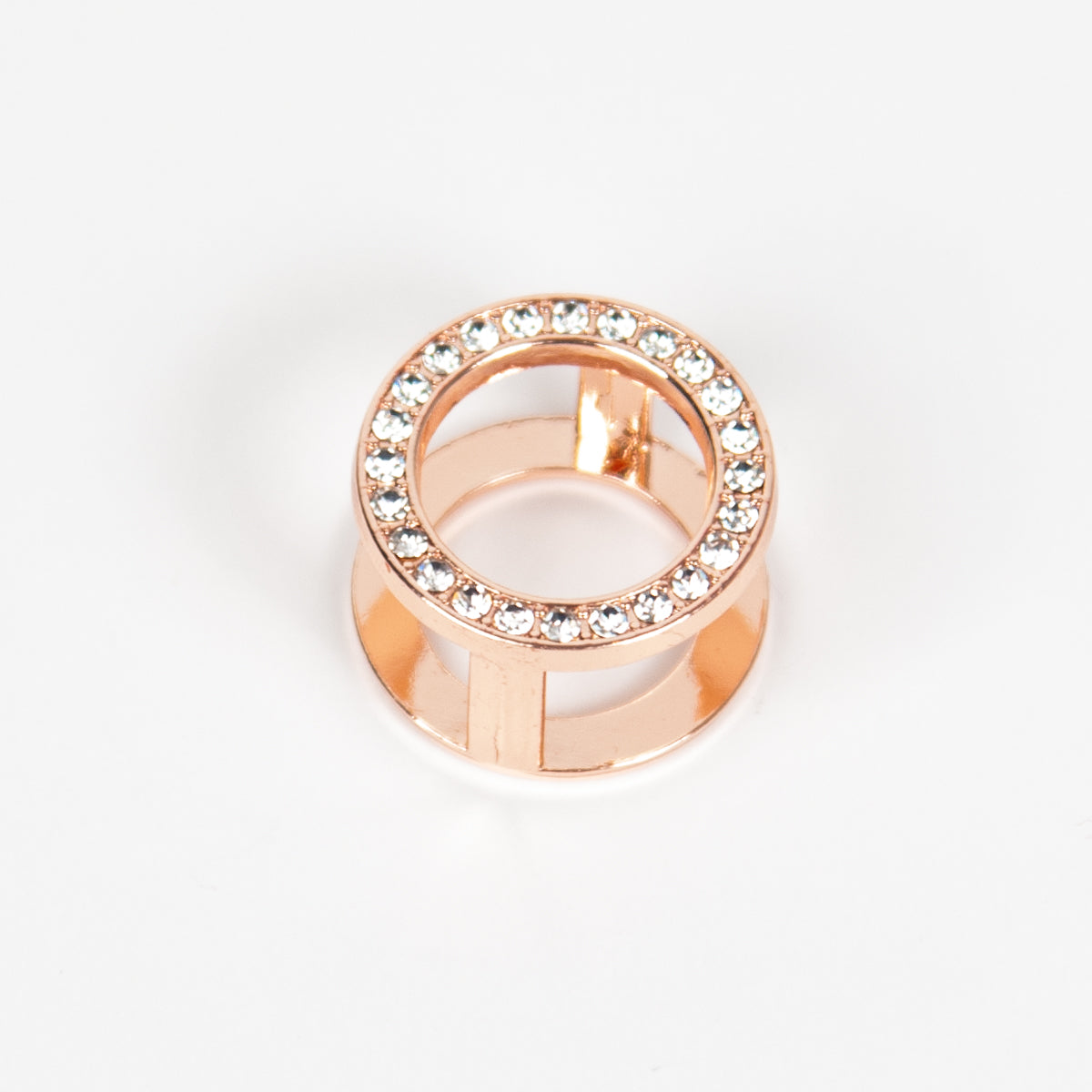 895068 Skjerf , Skjerf ring dobbel med strass stener - rosegull