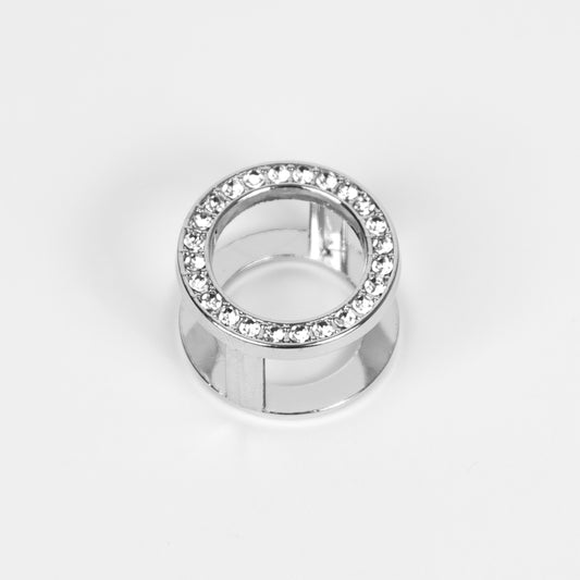 895086 Skjerf , Skjerf ring dobbel med strass stener - sølv