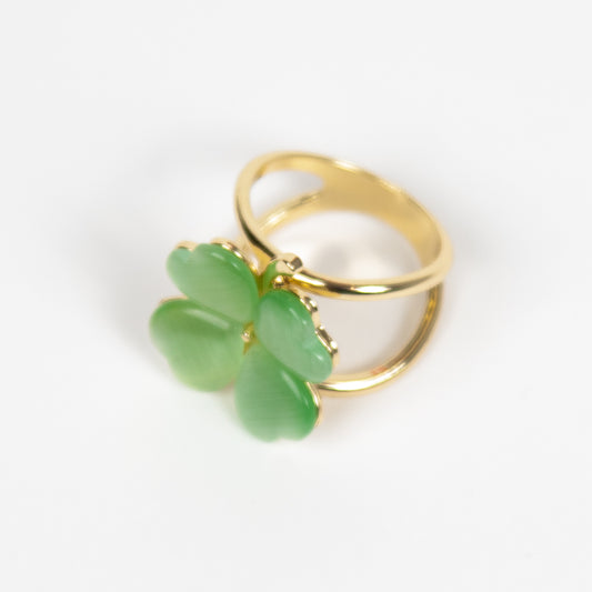 895158 Skjerf - skjerf ring firkløver lys grønn