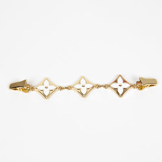 895203 Skjerf accessories  - lenke med klyper blomst hvit/gull