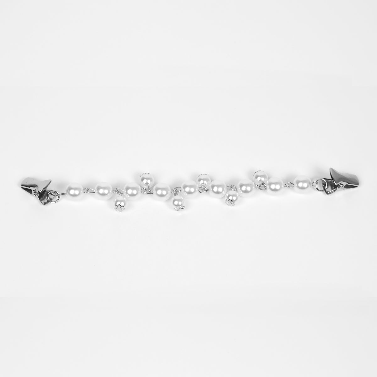 895302 Skjerf accessories  - lenke med klyper perler hvit/sølv