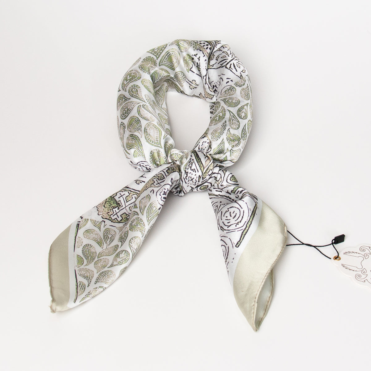 896050  Skjerf, Lite skjerf mønstermix - lys olivengrønn