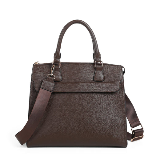 896511 Veske KATHRINE håndveske med frontlomme - brun