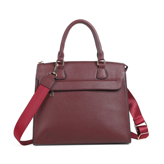 896521 Veske KATHRINE håndveske med frontlomme - burgunder