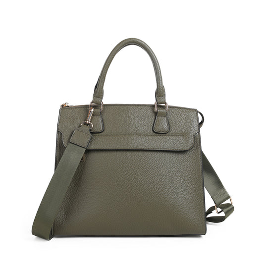 896550 Veske KATHRINE håndveske med frontlomme - olivengrønn