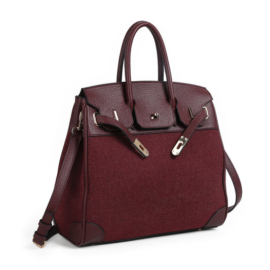 896721 Veske KENZA shopper med buckle - burgunder