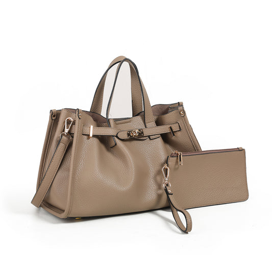 896807 Veske KRISTINE håndveske med buckle - beige