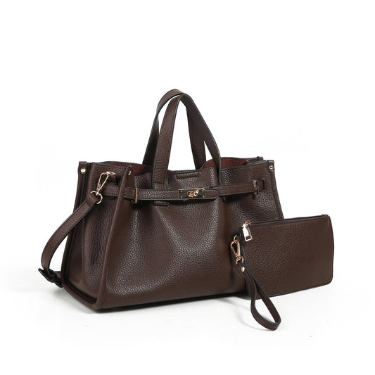 896811 Veske KRISTINE håndveske med buckle - brun