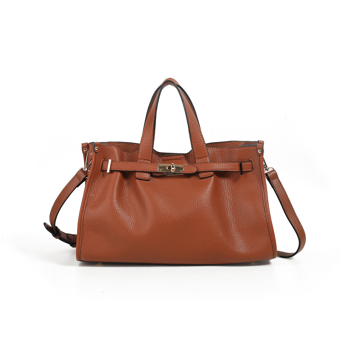 896815 Veske KRISTINE håndveske med buckle - cognac