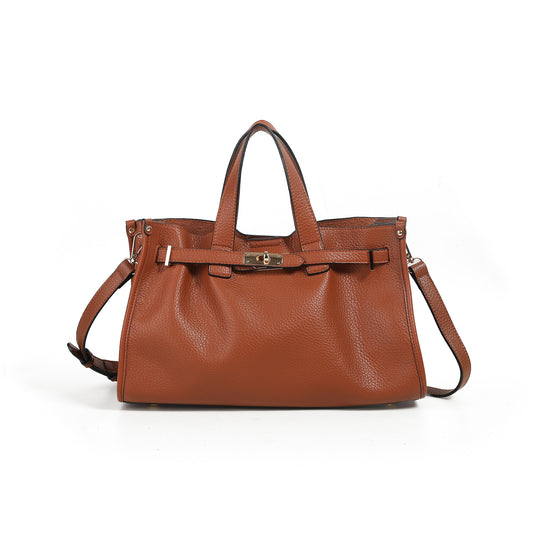 896815 Veske KRISTINE håndveske med buckle - cognac