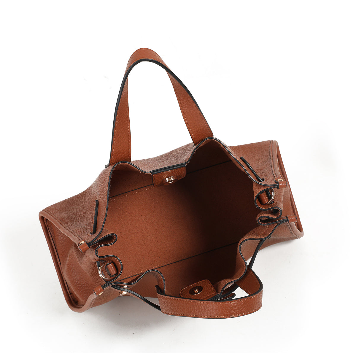 896815 Veske KRISTINE håndveske med buckle - cognac