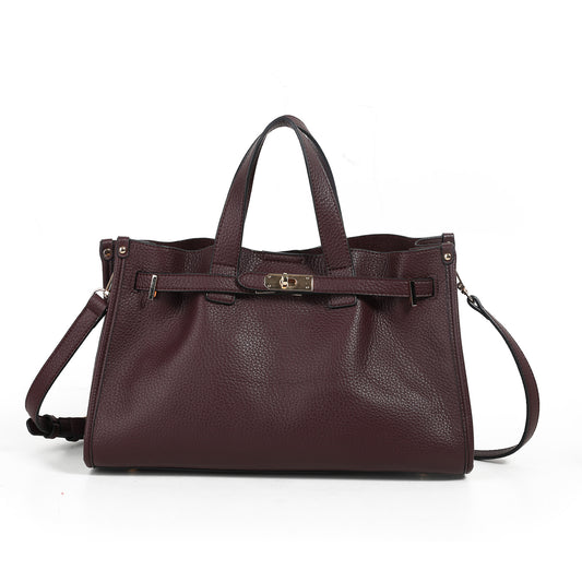 896821 Veske KRISTINE håndveske med buckle - burgunder