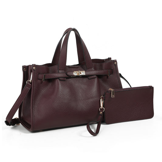 896821 Veske KRISTINE håndveske med buckle - burgunder