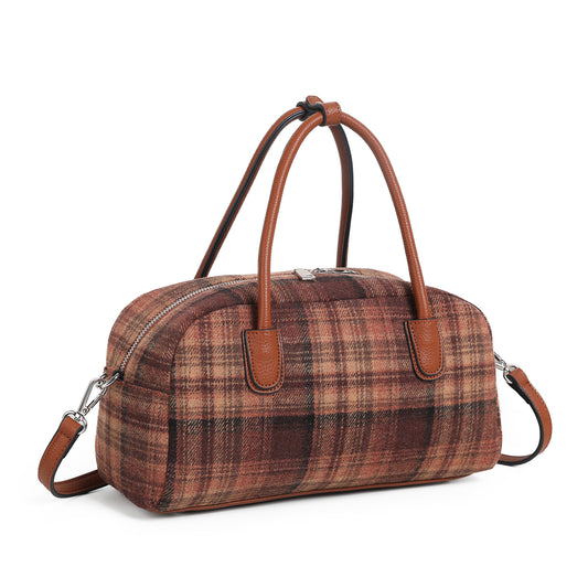 897415 Veske KARINE bag - cognac rutet